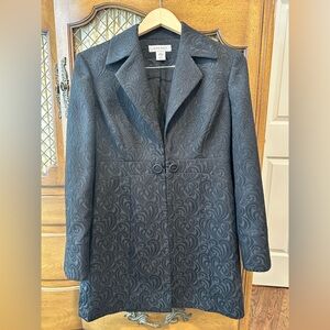 Nine West Dark Gray Patterned Blazer